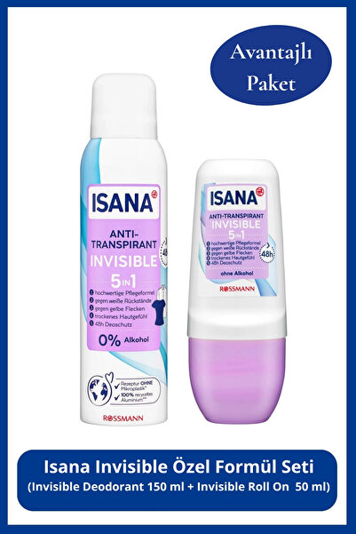 ISANA ınvisible Özel Formül Seti: Invisible Deodorant 150 ml + Insvisible Rol...