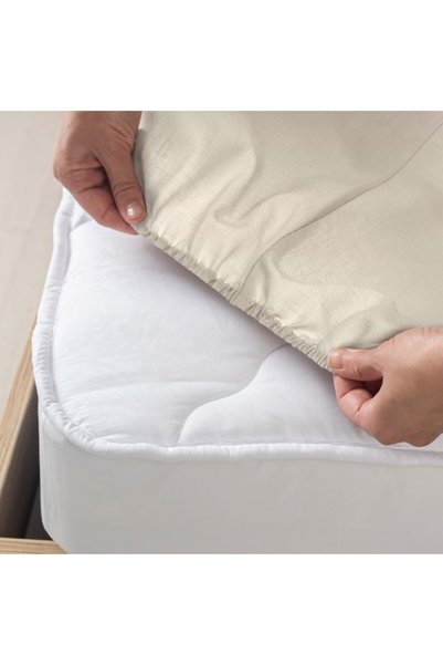 divendi-ro Cearșaf cu elastic pentru pat dublu, bumbac, 160x200cm+28cm, bej