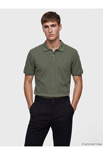 LC Waikiki Tricou polo bărbătesc în dungi