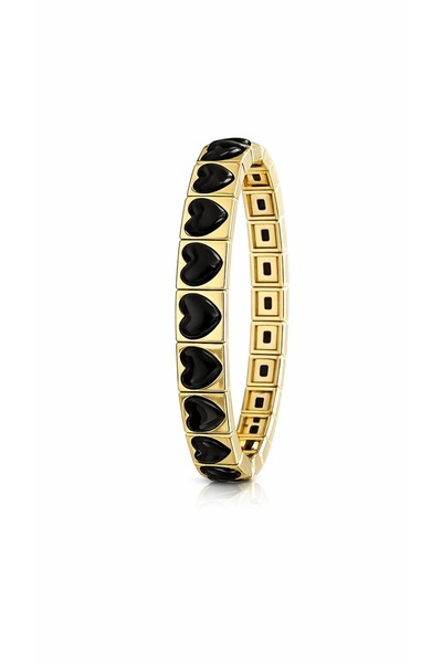 Lovecharm Siyah Kalp Detaylı Gold Bileklik – Parlak Taşlı Şık & Modern Kadın ...