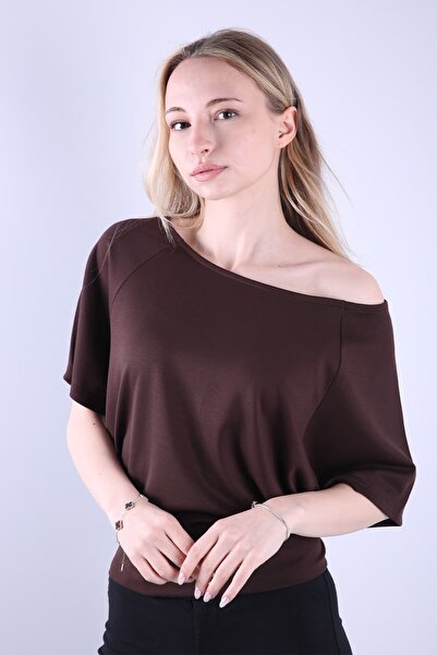 Veni Life Ženska bluza sa šišmiš rukavima i lađastim izrezom