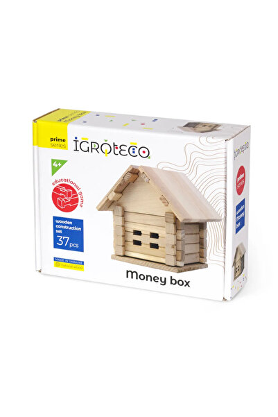 Igroteco Ξύλινο σετ κατασκευών "Κουμπαράς" 37 τεμάχια