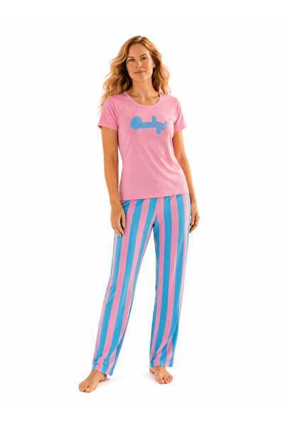 RAPAPA Set de pijamale pentru femei din bumbac pieptănat cu Lycra-6634