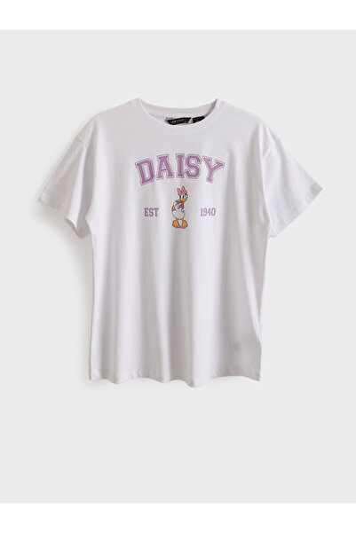 LC Waikiki Crew Neck Daisy Duck Printed Women's T-Shirt