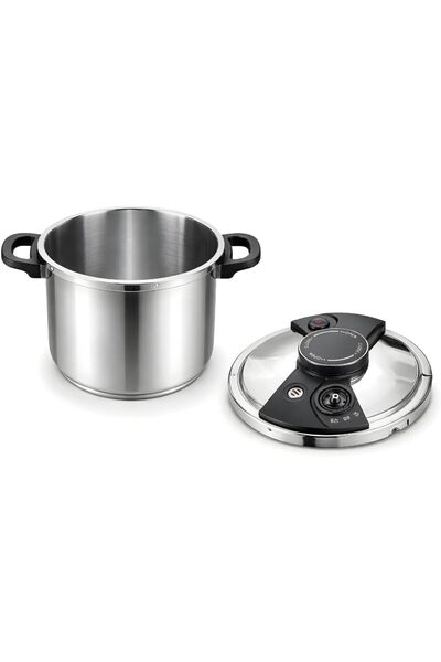 Generic Stainless Steel Pressure Cooker 6 Liter with Top Open/Close Lid & Side Handles