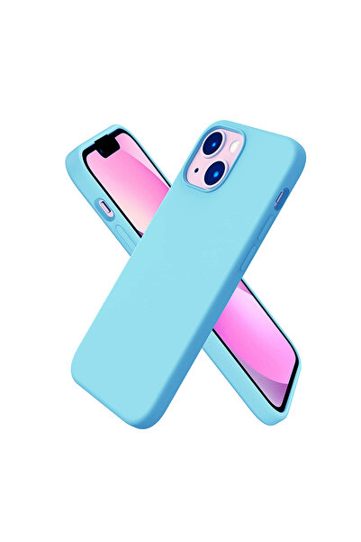 OEM ΘΗΚΗ IPHONE 13 6.1" SOLID SILICONE VELVET CAMERA GUARD LIGHT BLUE