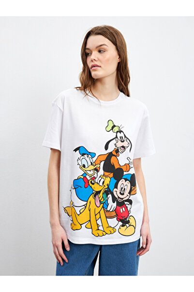 LC Waikiki Crew Neck Mickey and Friends Printed Women's T-Shirt