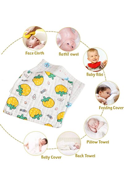 Best Ladies (5 Packs) Muslin Baby Washcloths Infant Soft Face Towels Bibs for Newborn Reusable Wipes for Sensiti