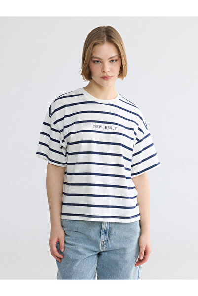 LC Waikiki Crew Neck Striped Oversize Women's T-Shirt