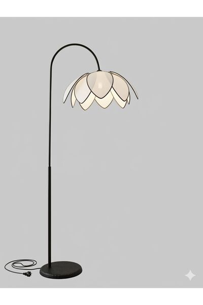 Emg DesiGn Lale Başlıklı Lambader Hareketli Başlık Modern Dekoratif Oturma Odası Çalışma Odası Zemin Lambası