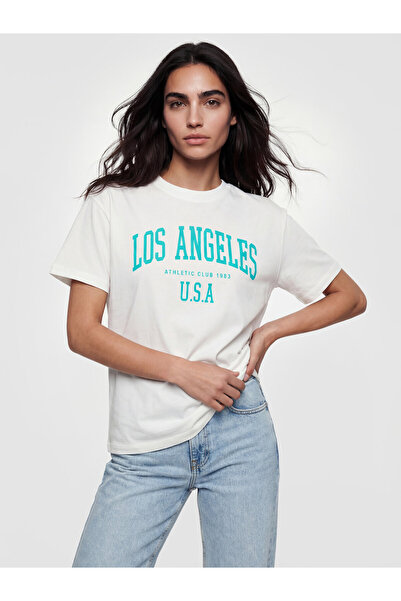 LC Waikiki Crew Neck Los Angeles Printed Women's T-Shirt