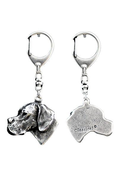 Art - Dog English Pointer - Silver-plated key ring with a dog in a gift box, ...