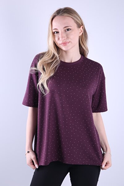 Veni Life Bluza sa kratkim rukavima i okruglim izrezom sa kamenčićima