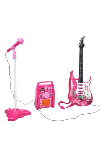 KRUZZEL Set de instrumente muzicale cu microfon, chitară și amplificator