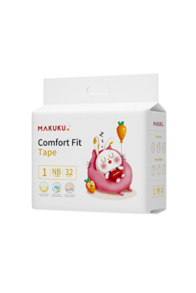 MAKUKU Comfort Fit Diapers Nb (1) 32 Pieces Value Pack