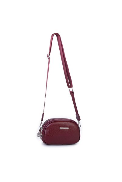 Nas Bag Kadın Mini Çapraz Çift Gözlü Çanta Bordo Victoria