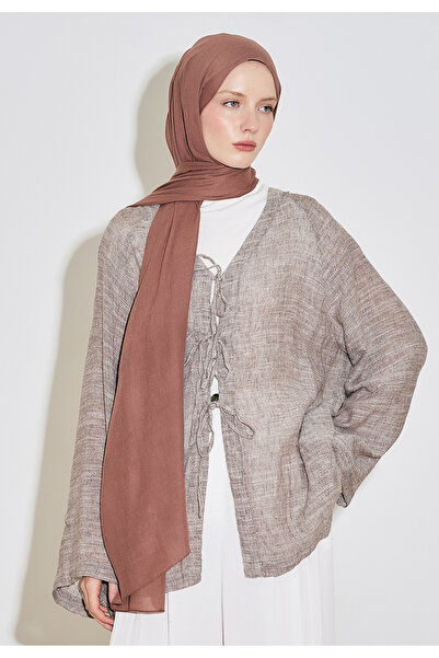 Freshscarfs Πηλόχρωμο Μαλακό Σάλι Βισκόζης