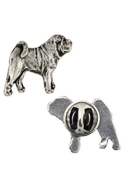 Art - Dog Broșă Shar Pei - câine, placată cu argint, ac elegant, decorațiune ...