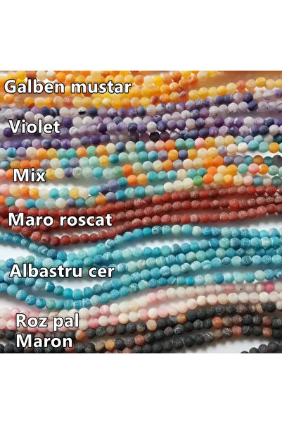 GemSale Mărgele agat înghețat 5,2mm 33cm~62 bucăți-violet