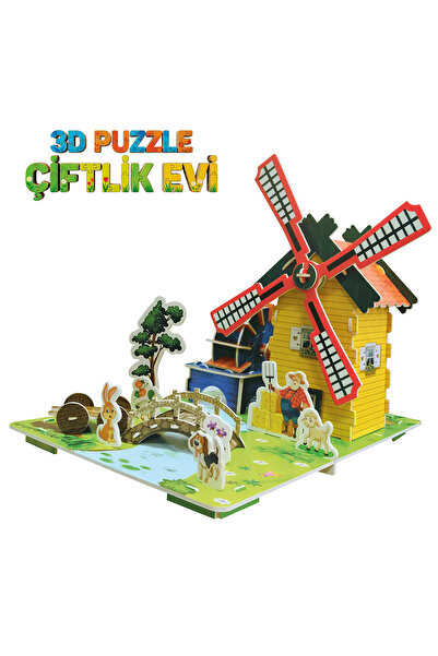 EGEV ÇOCUK 3 Boyutlu Çiftlik Evi Puzzle - Eğitici Çocuk Oyuncakları