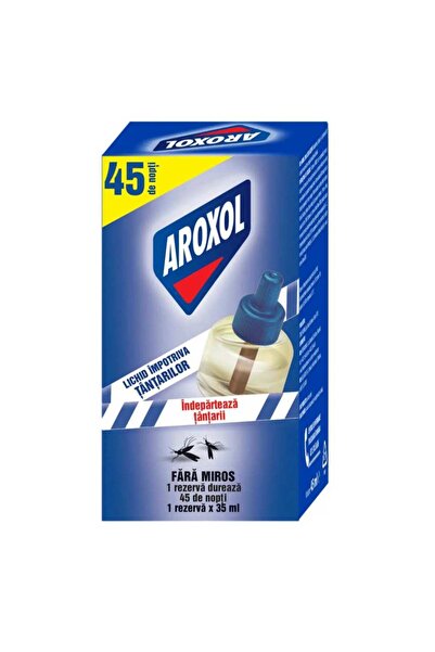 Aroxol Rezerva lichida Aroxol, anti tantari, 45 nopti, 35 ml, incolor albastru