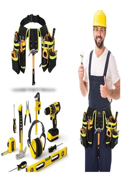 OEM Πολυλειτουργική ζώνη εργαλείων, 22 τσέπες και θήκη σφυριού