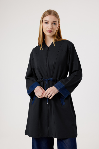 Suede Style 6366 - Άνετο μακρύ τουνίκ με τσέπες με φερμουάρ, διακοσμημένο με ...