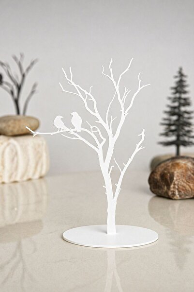 VENON MEŞE ✨BEYAZ ✨Doğanın Zarafeti ✨ 15 Cm Boy - 9 Cm Çap ✨Metal Biblo Dekor...