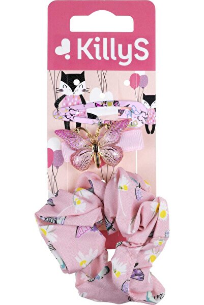 Killys Kids Scrunchie Set 2 Butterfly Snap Clips