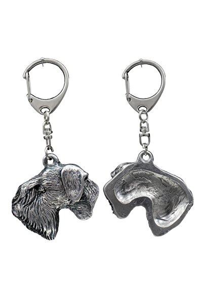Art - Dog Cesky Terrier, Terierul Ceh - Breloc placat cu argint cu un câine î...