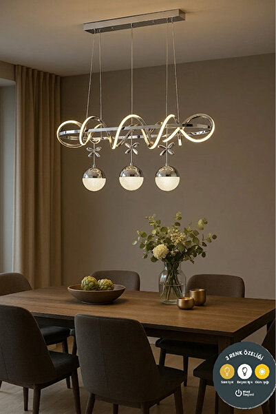 Lzy Avize Store Kuzey Krom LED Yemek Masası Sarkıt Avize & Şık Ve Modern Aydı...