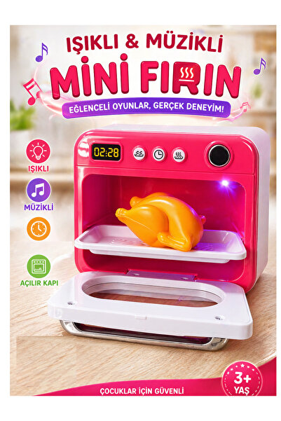 LRS STORE Işıklı Müzikli Mini Oyuncak Fırın | Işıklı Müzikli | Kız Çocuk HEdi...
