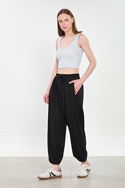 BARRELS AND OIL Γυναικείο Παντελόνι Σαλβάρ - Μαύρο