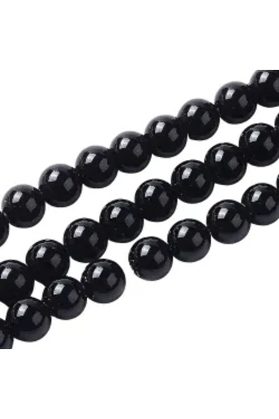 GemSale Mărgele agat negru 8mm 37cm~50buc