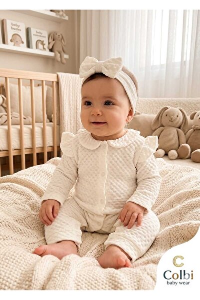 colbi baby Organic Thick Muslin Zippered Baby Girl Jumpsuit