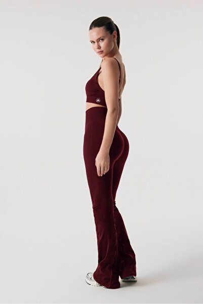 Oishii Rei Flow Flare Leggings Burgundy