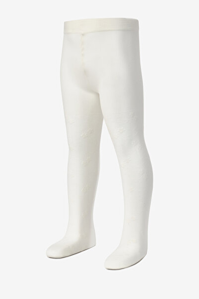 Le Mabelle Κοριτσίστικο καλσόν με μοτίβο λουλουδιών σε χρώμα εκρού