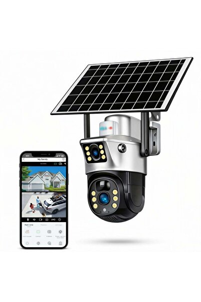 JML1 Cameră de supraveghere 2 în 1 cu vizualizare duală, WiFi, panou solar, b...