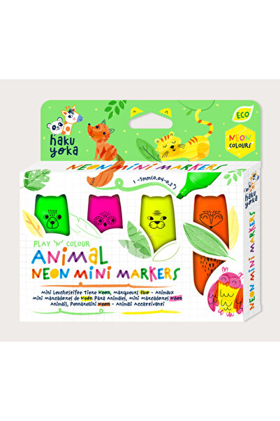 AVENİR Σετ 4 Μίνι Μαρκαδόρων Νέον – Ζώα