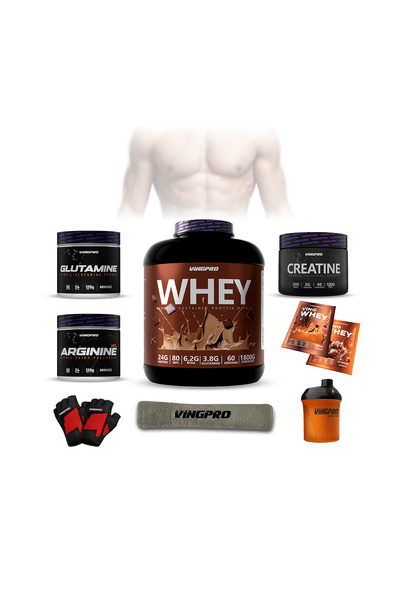 vingpro BUILD PACK - WHEY 1800 - Glutamine - Arginine AKG - Creatine - 2 Şase...