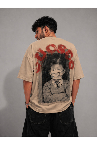 Nulivez Graffiti Figure Printed Oversize Unisex T-Shirt Vintage Streetwear Ba...