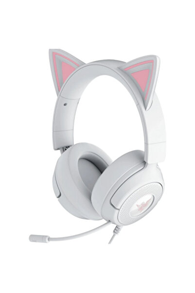 RAZER Casti Gaming cu fir, Kraken Kitty V3 X, Jack 3.5 mm, microfon, Alb/Roz
