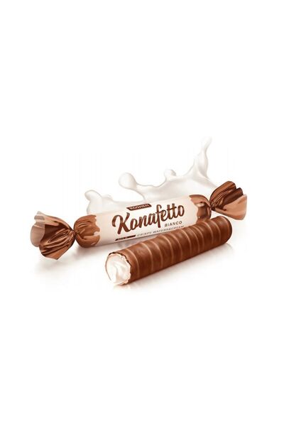 Roshen Rulouri de napolitană cu ciocolată și cremă de lapte Konafetto Bianco Roshen, 1 kg