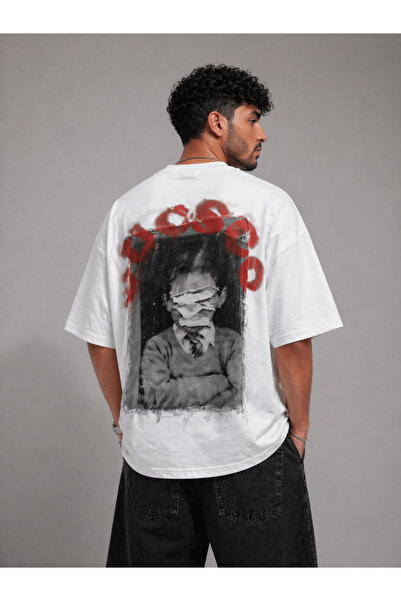 Nulivez Graffiti Figure Printed Oversize Unisex T-Shirt Vintage Streetwear Ba...