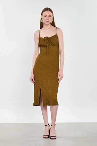 BARRELS AND OIL Γυναικείο φόρεμα με δέσιμο στο στήθος και πλαϊνό σκίσιμο - Πρ...