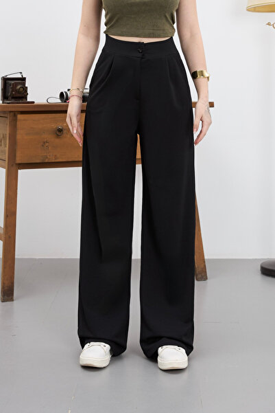 alanora Women's Stretchy/Lycra Loose Wide Leg Palazzo Loose Fit Trousers