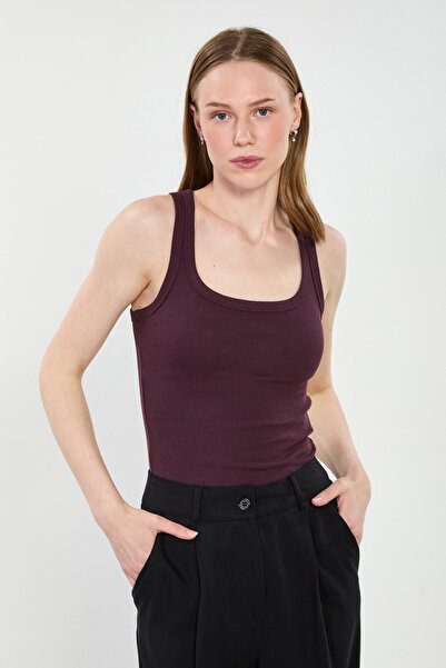 BARRELS AND OIL Γυναικείο κορμάκι με χοντρές τιράντες - Δαμασκηνί