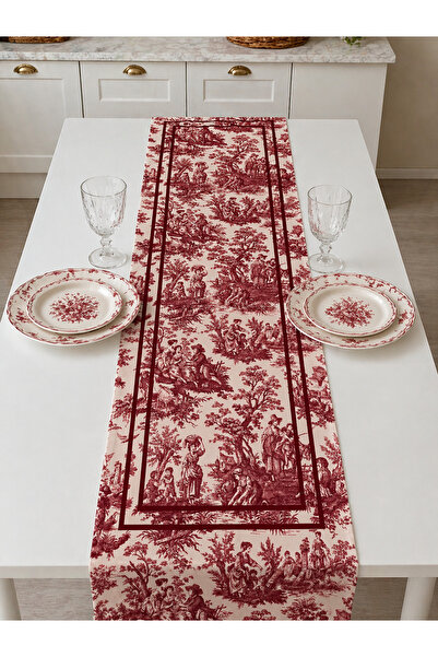 naya home 40x140cm Dokuma Leke Tutmaz Baskılı Tay Tüyü Kumaş Masa Örtüsü Deko...