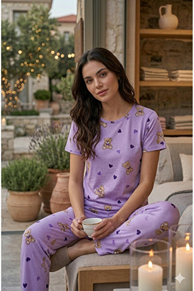 ZEMİRA TEKSTİL Βαμβακερό χτενισμένο βαμβακερό γυναικείο σετ ύπνου, σετ πιτζάμες