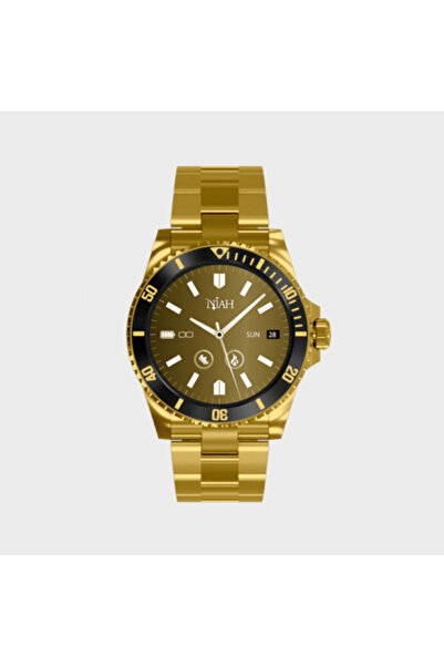 Niah Έξυπνο ρολόι Neptune χρυσό, AMOLED 1.19”, ατσάλινο λουράκι